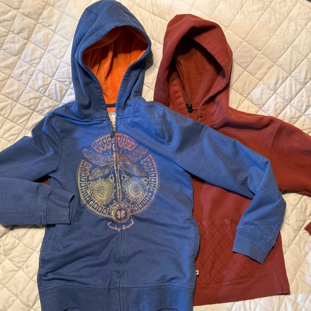 Lucky brand hoodie blue dragonfly indigo heather, wild fable hoodie brown XS/ L